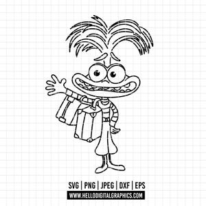 16 - Anxiety SVG, EPS, PNG - Anxiety Inside Out 2 Clipart Vector. Inside Out 2 dtf. Anxiety dtf. Anxiety doodle svg