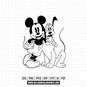 1037 - Meilleurs amis pour toujours, la photo de Pluton et de la souris SVG (et différents formats). Meilleurs amis pour toujours clipart vectoriel.