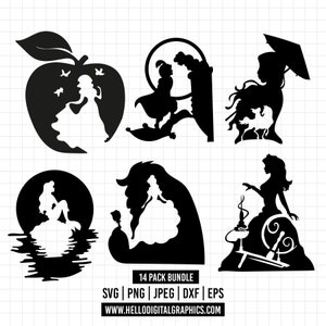 1217 - Kultige Prinzessin Szenen SVG, EPS, PNG - Kultige Prinzessin Szenen Clipart Vektor.