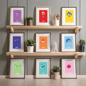 1483 - Arco iris de emociones Inside Out 2 SVG, EPS, PNG - Impresión de arte de adentro hacia afuera ansiedad hastío tristeza vergüenza envidia disgusto alegría miedo.