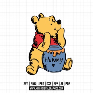 1115 - Winnie the pooh and Hunny dtf full color Svg, Eps, Jpeg, Dxf, Png. Disneyy classic, Winnie the pooh dtf.