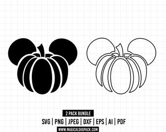 187 - Mickey's Pumpkins-pakket naar Halloween SVG, EPS, PNG - Disney Halloween naar magisch koninkrijk Clipart Vector. Disney-pompoenen dtf