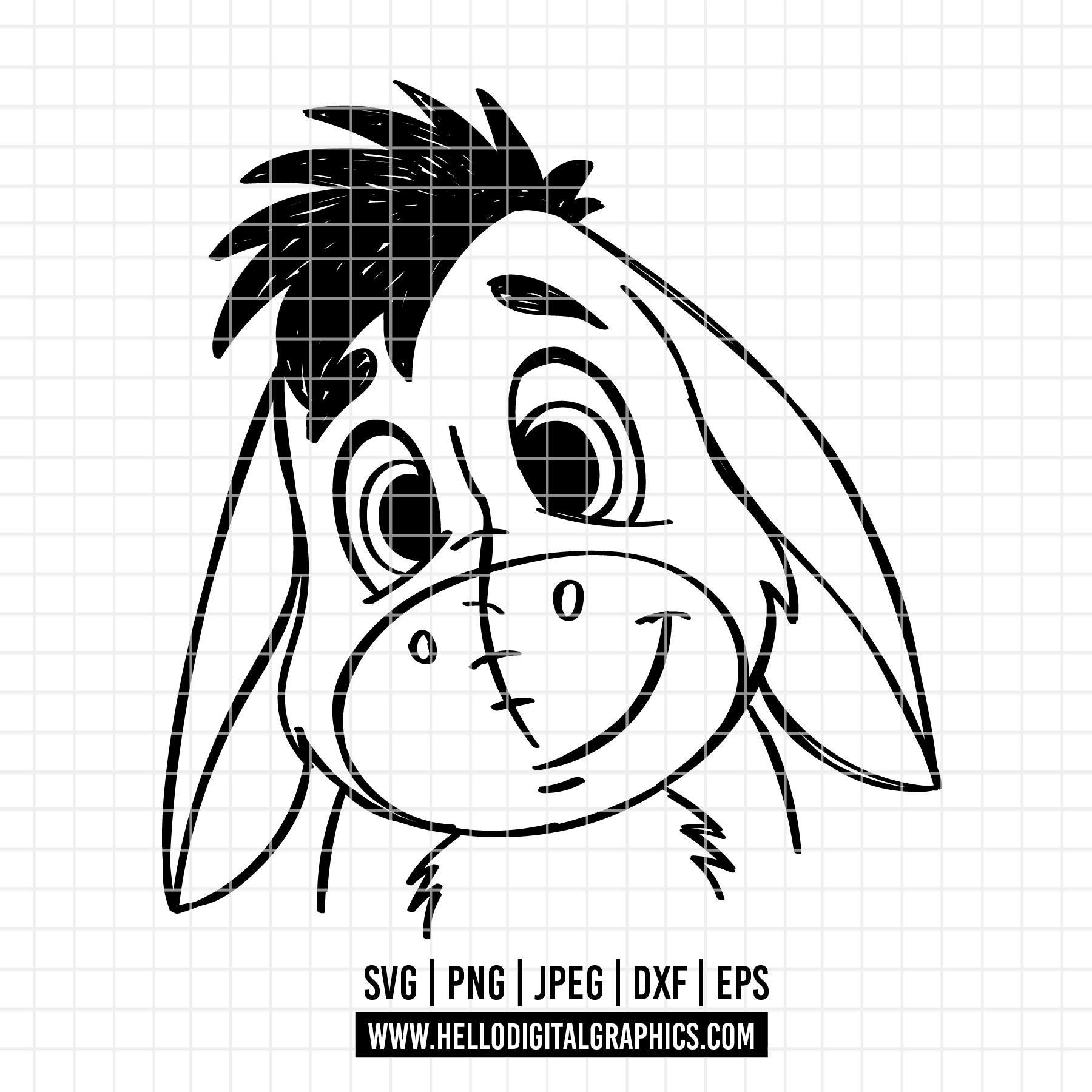 イーヨー‪ ·͜·ページ 2580 - 象徴的なシーンのくまのプーさんのイーヨー SVG、PNG、EPS