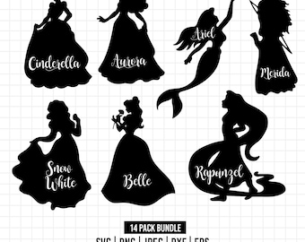 1251 - Princess silhouette svg bundle, Snow White SVG, Princess SVG, princess svg Files for Cricut Silhouette/Tumbler svg