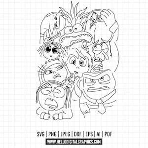 1454 - All the emotions Inside Out 2 SVG, EPS, PNG - Characters Inside Out 2 Clipart Vector.