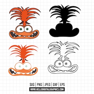 1501 - Faccia di ansia Inside Out 2 SVG, EPS, PNG - Ansia Clipart Vector. nuovi personaggi inside out 2 Ansia vettorializzati, download digitale