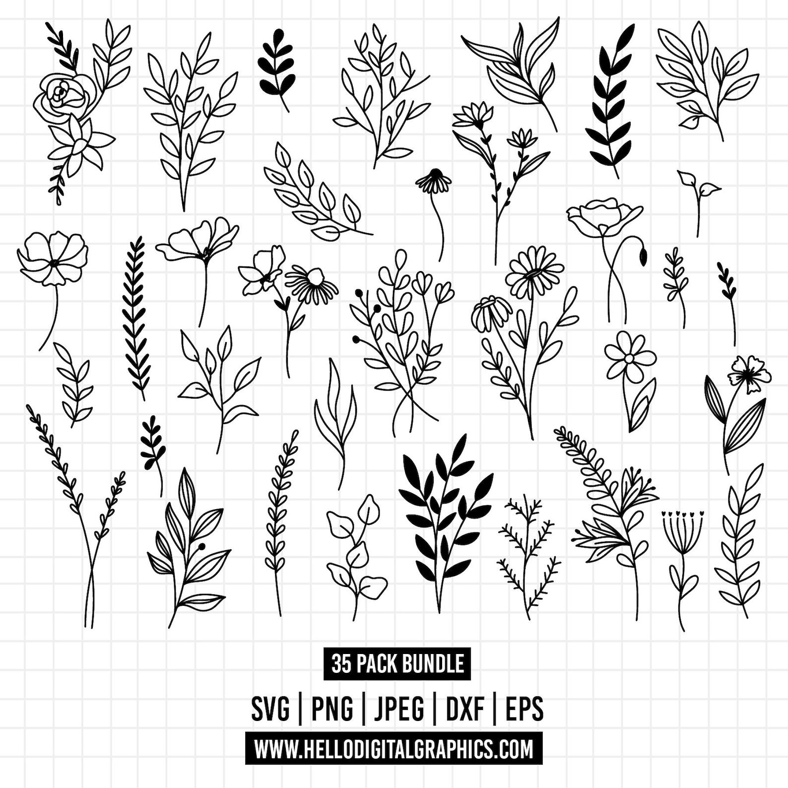 1313 Flowers Lineart Svg Bundle/flower Bouquets Svg/line Art Svg ...