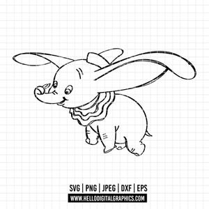 636 - Dumbo Flying SVG, PNg, EPs - Disneey Dumbo iconic scenes clipart. Dumbo dtf, Dumbo scenes. Disneey dumbo dtf