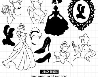 1272 - Cinderellaa SVG Clipart/Princess SVG/ Princess cliparts Files for Cricut Silhouette/Tumbler svg/cinderellaa designs