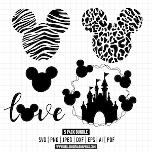 Mickey Cheetah Leopard, Minnie Cheetah Svg, Print Svg, Png