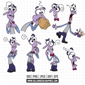 1496 - Fear SVG, EPS, PNG - Inside Out 2 new Characters Clipart Vector. Emotions Inside Out 2 Clipart Vector. Fear vectorized
