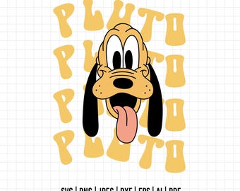 1026 - Pluto dtf full color Svg, Eps, Jpeg, Dxf, Png. Disneyy classics, Pluto dtf.