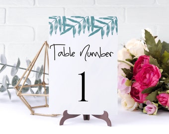 Editable Beach Theme Table Number Template