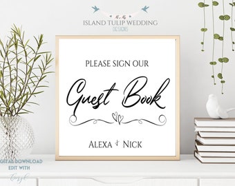 Guest Book Sign - Guest Book,Guest Book Sign,Wedding Signs, Reception Sign,Please Sign Our, Guestbook Printable, Guestbook Template