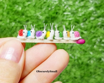 Crochet Micro Tiny Snail - Amigurumi Snail - Made to Order