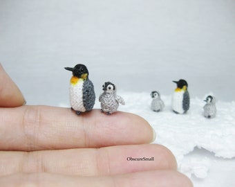 Pequeña familia de pingüinos a crochet - Pingüino amigurumi - Hecho a pedido