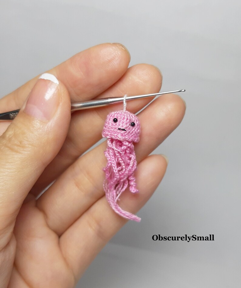 Tiny Crochet Jellyfish Amigurumi Jellyfish Made to Order Etsy