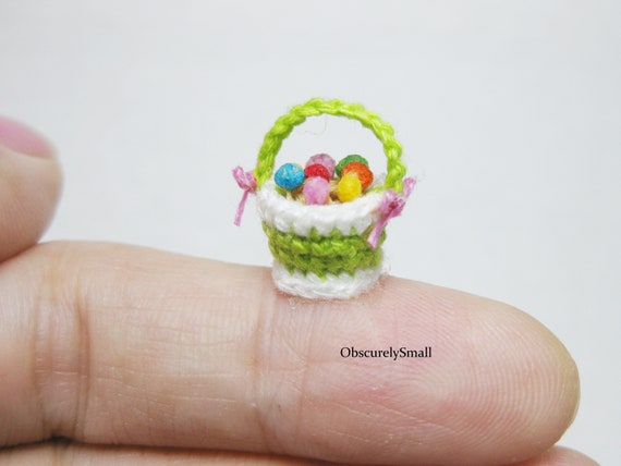 Tiny Crochet Eggs Basket - Amigurumi Egg Baskets - Made to Order