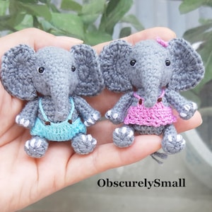 Tiny Crochet Elephant - Amigurumi Elephant - Made to Order