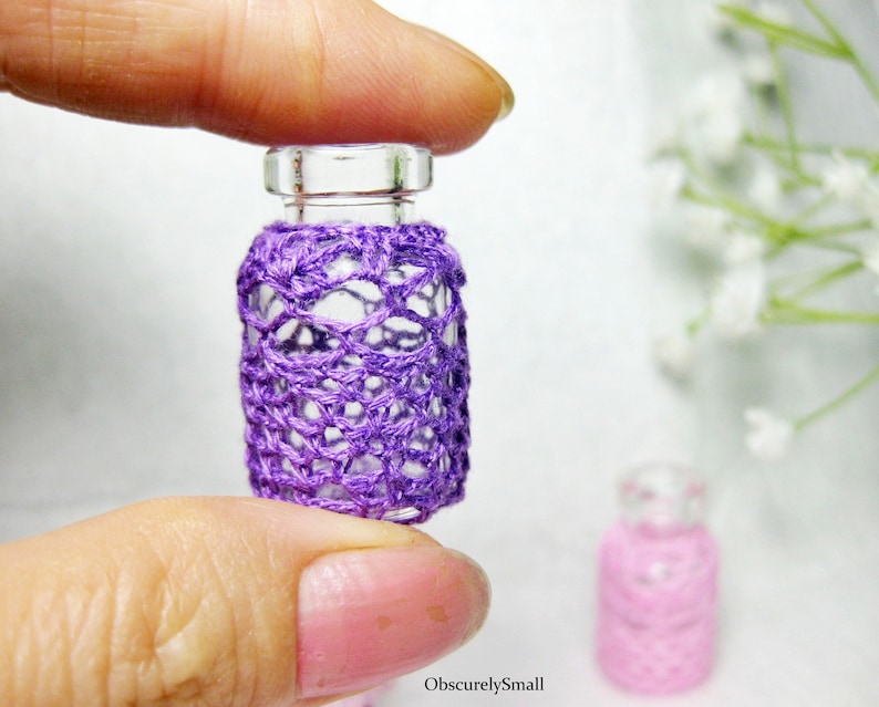 Tiny Crochet Lavender Flower Pot Amigurumi Flower Made to Order image 8