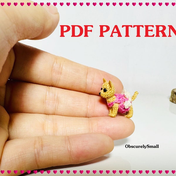 Tiny Crochet Chihuahua Pattern - Amigurumi Dachshund  Pattern - PDF Files Instant Download