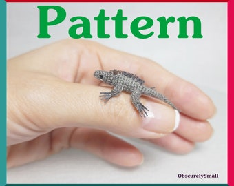 Tiny Crochet Rock Iguana Pattern - Amigurumi Pattern - PDF Files Instant Download
