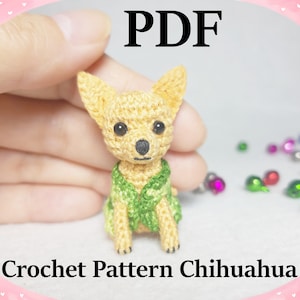 Tiny Crochet Chihuahua Pattern - Amigurumi Chihuahua Pattern - PDF Files Instant Download