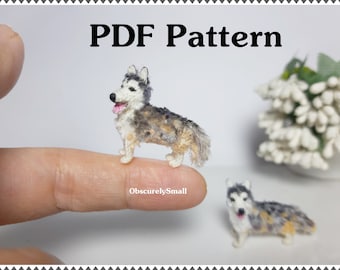 Tiny Crochet  Husky - Amigurumi Pattern - PDF Files Instant Download