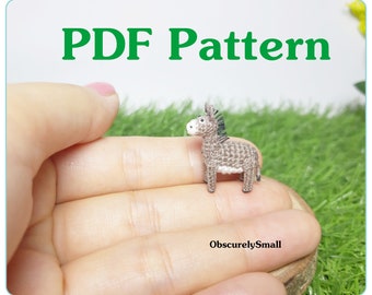 Tiny Crochet Donkey Pattern - Amigurumi Pattern - PDF Files Instant Download