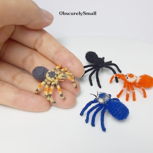 Spider - Miniature Spider crochet - Tiny Spider- Crochet Animals - Made To Order