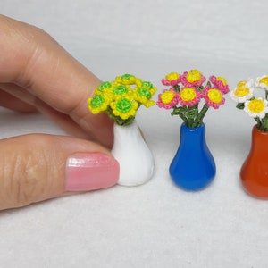 Tiny Crochet Flower Vase - Amigurumi Flowers - Made to Order