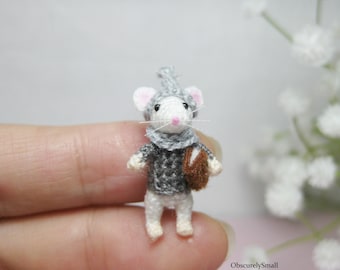 Miniature Crochet Mouse Couple - Amigurumi Mouse - Made to Order