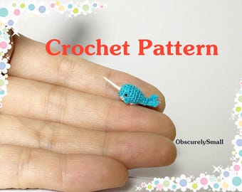 Tiny Crochet  Swordfish Pattern, Crochet Narwhal: Miniature Amigurumi (PDF Files)
