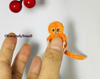 Tiny Crochet Marmoset Monkey: Amigurumi Miniature Figurine