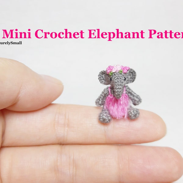 Mini Crochet Elephant Pattern - Amigurumi Elephant Pattern - PDF Instant Download