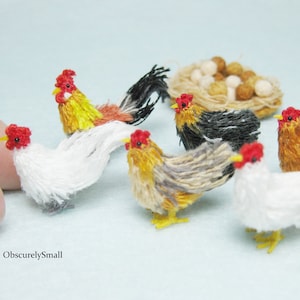 Miniature Crochet Chickens - Amigurumi Chickens - Made to Order