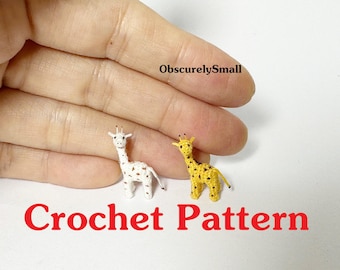 Tiny Crochet Giraffe Pattern: Miniature Amigurumi (PDF Files)