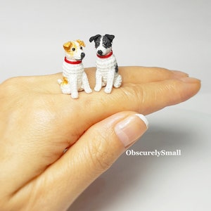 Tiny Crochet Jack Russell - Amigurumi dog - Made to Order