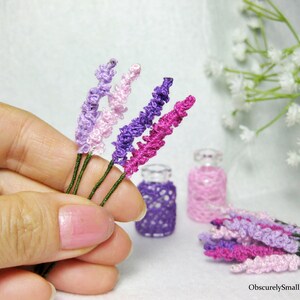 Tiny Crochet Lavender Flower Pot Amigurumi Flower Made to Order image 3