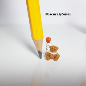Micro crochet bear Tiny Bear Amigurumi Animals Dolls House Toys image 7