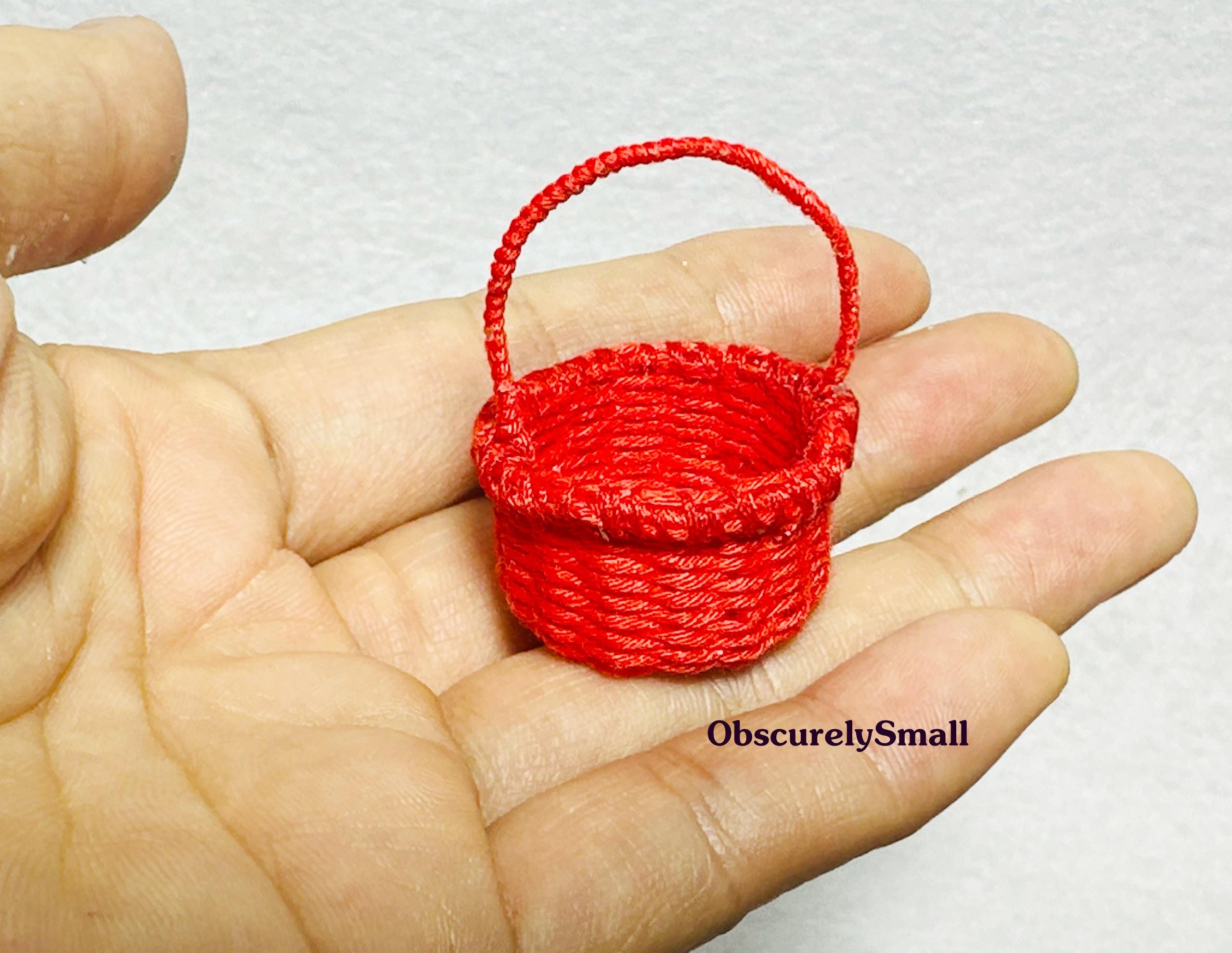 Tiny Basket for Mini Dog and Cat - Dollhouse - Made to Order - Etsy