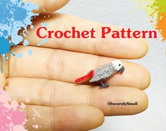 Crochet African Grey Pattern: Amigurumi Bird (PDF Download)