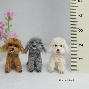 Miniature Crochet Fluffy Poodle - Amigurumi Poodle - Made to Order
