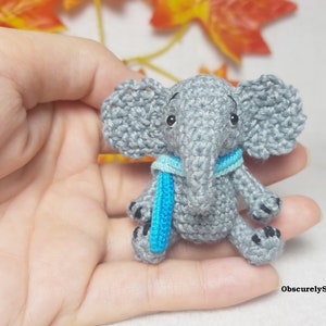 Miniature Elephant Crochet , Tiny Crocheted Elephant , Amigurumi Elephant, Made To Order