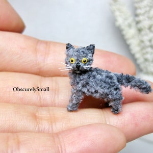 Miniature Crochet British Short Hair Cat - Amigurumi Cat - Made to Order