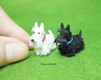 小さなかぎ針編みのスコティッシュ テリア - 編みぐるみ犬 - オーダー