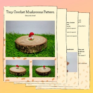 Miniature Crochet Mushroom Pattern Amigurumi Pattern PDF Files Instant Download image 2