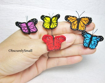 Tiny Colorful Crochet Butterfly - Amigurumi Butterfly - Made to Order