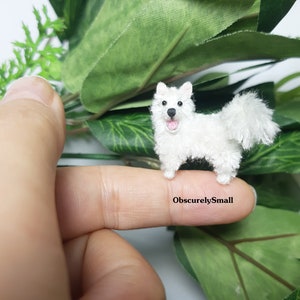 Miniatur Samoyed - Micro Crochet Dog - Amigurumi Hundetier - Mini Samoyed - Auf Bestellung