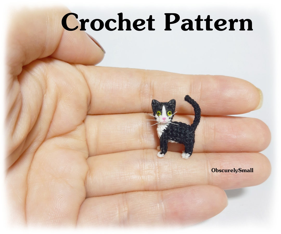 Tiny Crochet Tuxedo Cat Pattern Amigurumi Cat Pattern PDF Files Instant